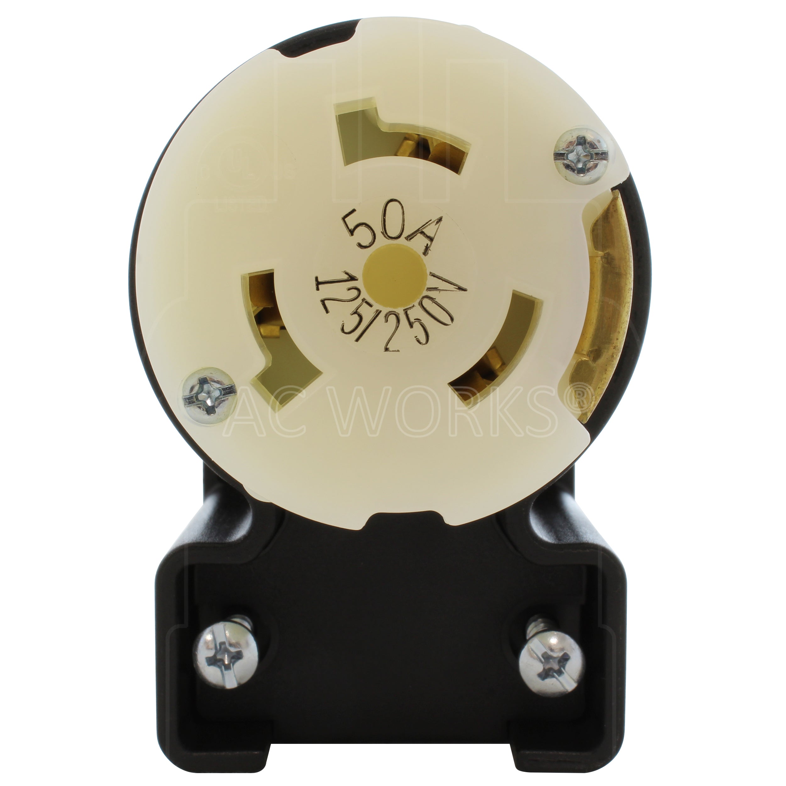 NEMA SS2-50R female locking connector front view