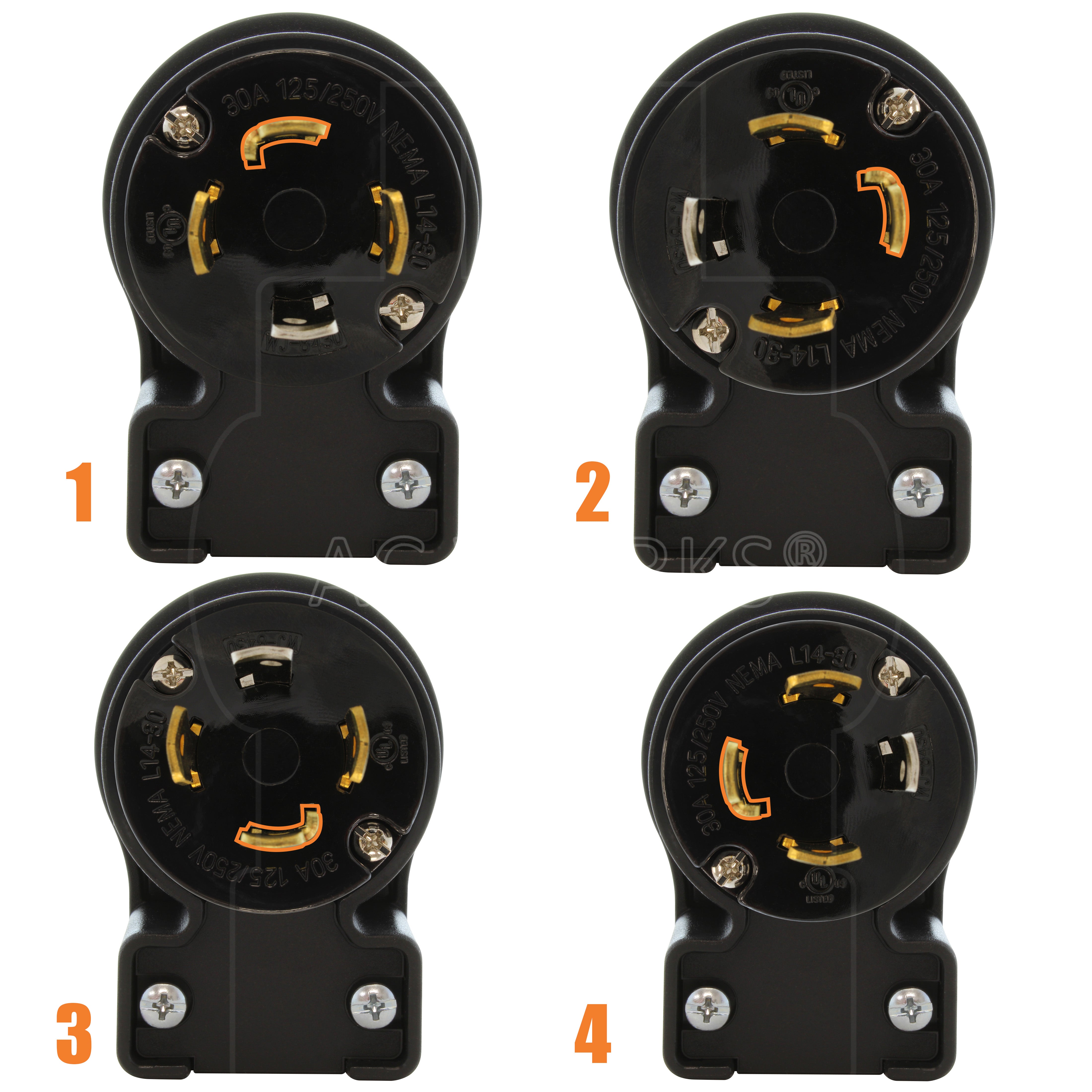 4 angle positions for plug