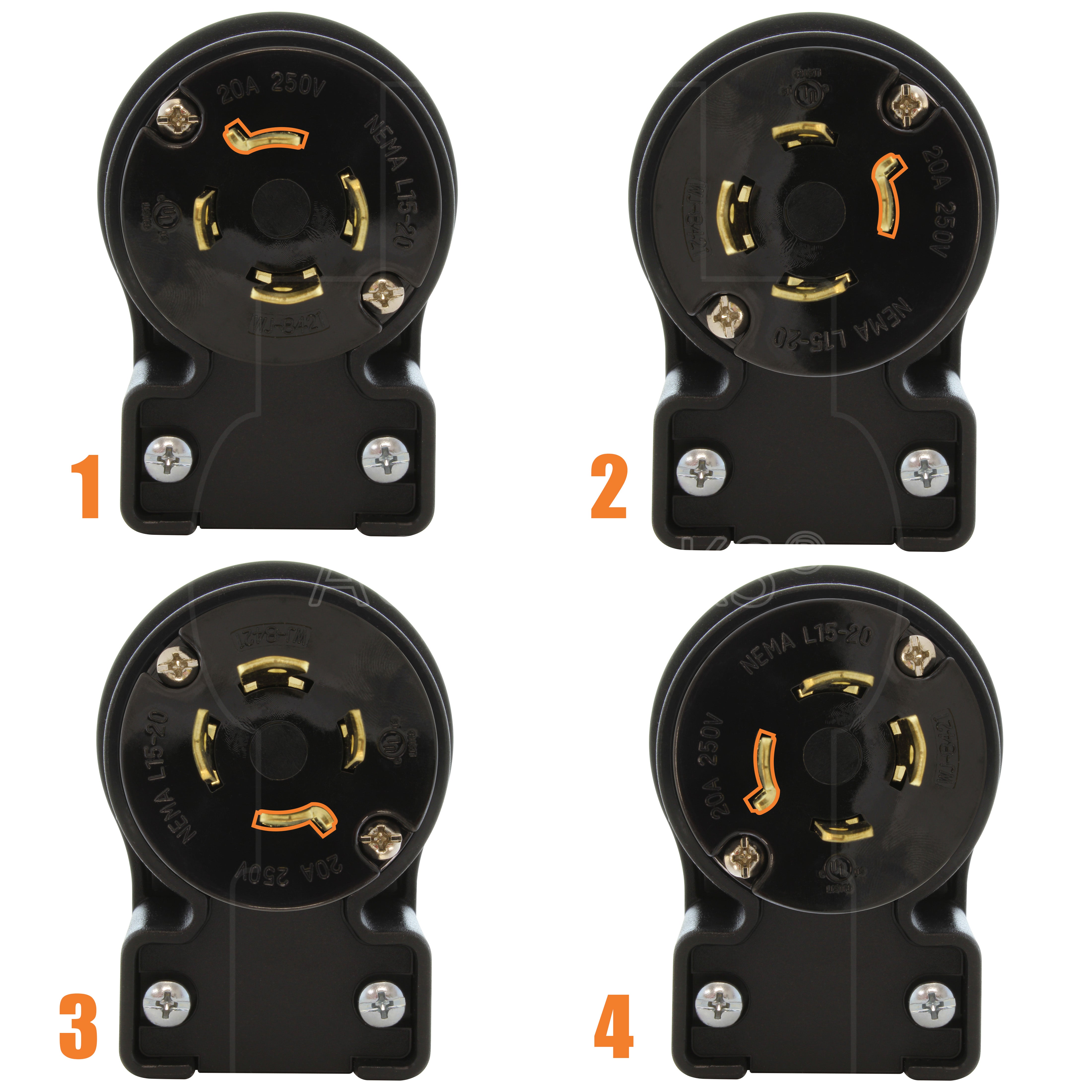 4 angle positions for plug