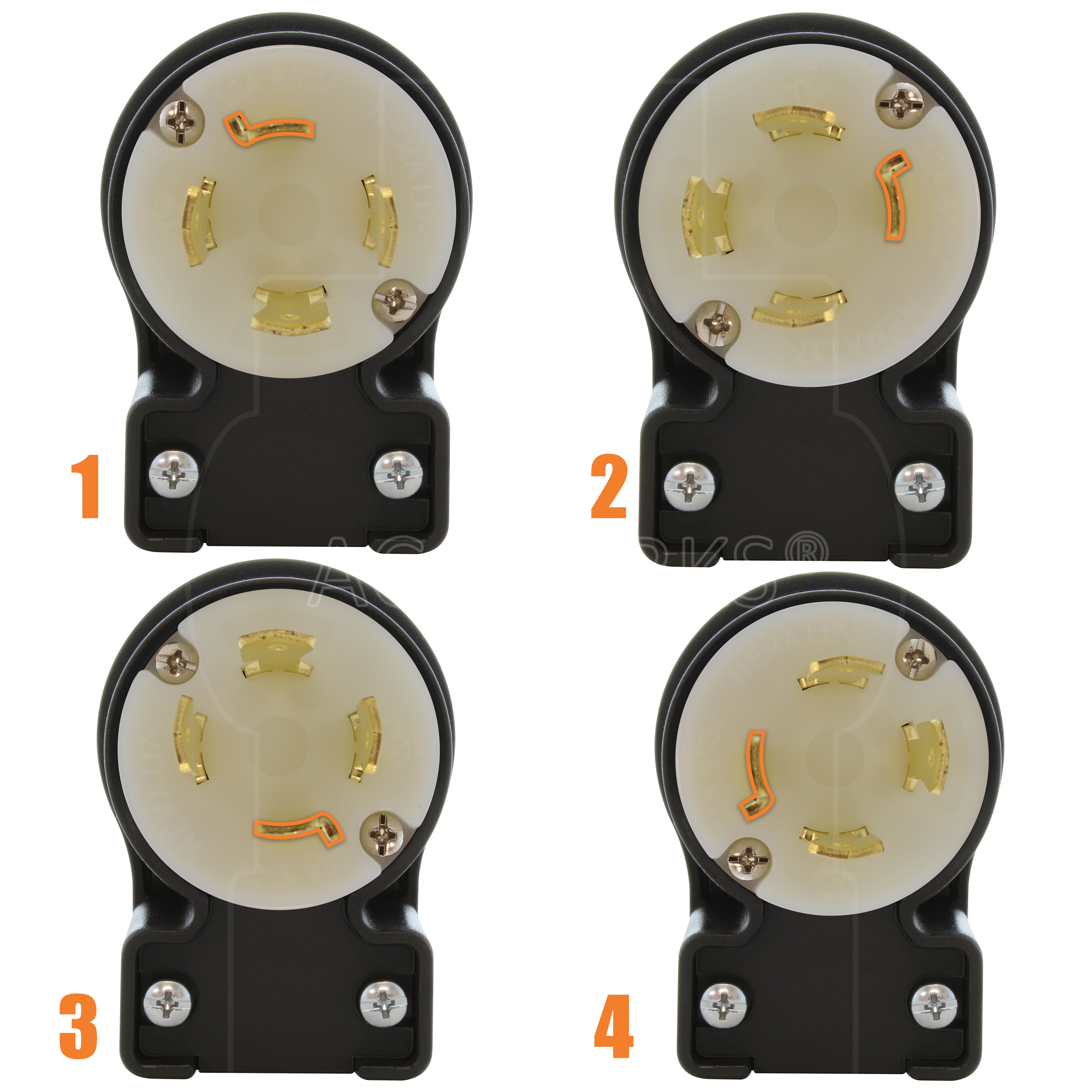 4 angle positions for plug
