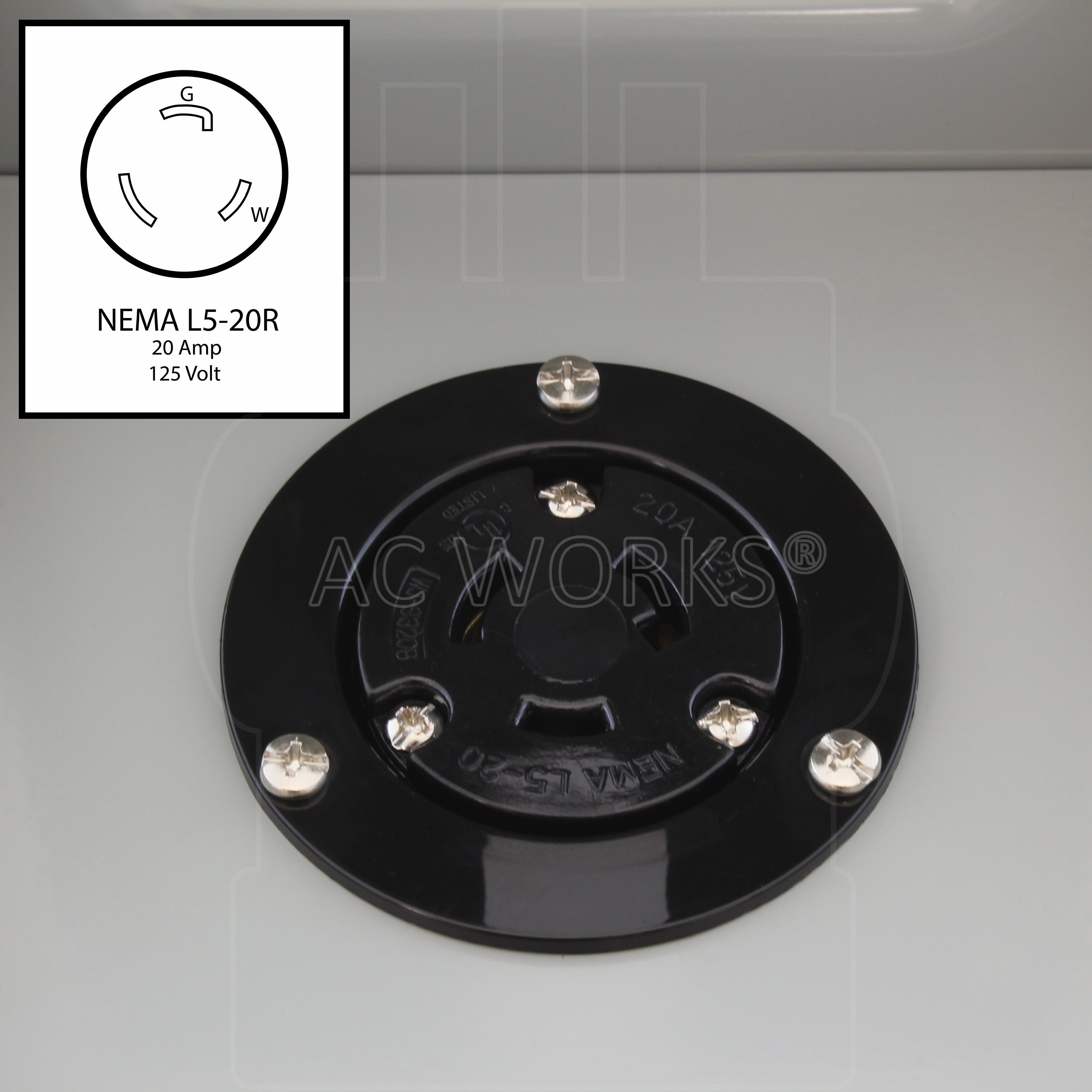 NEMA L5-20 20A 125V 3-prong locking outlet