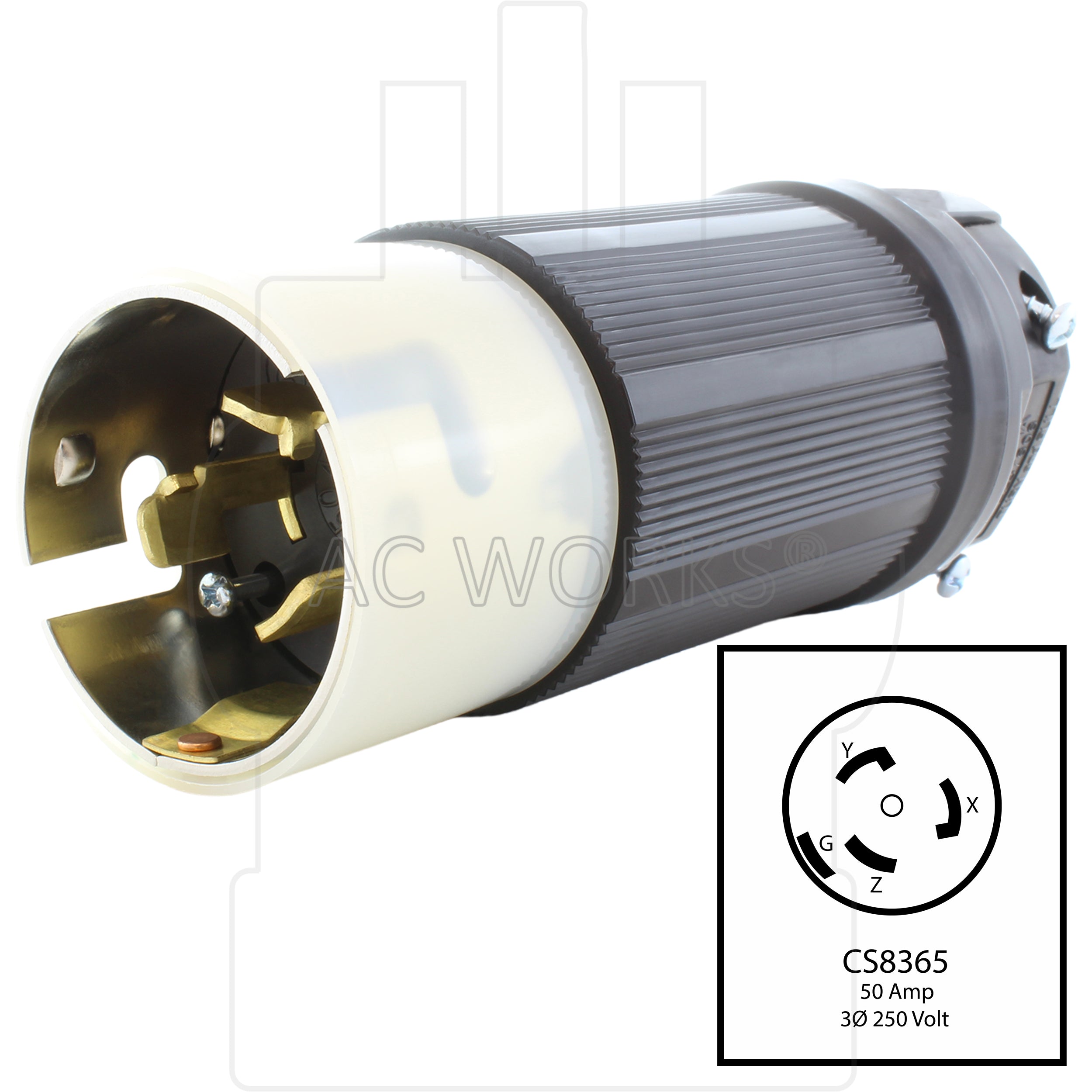3-Prong Locking Male Plug with NEMA
