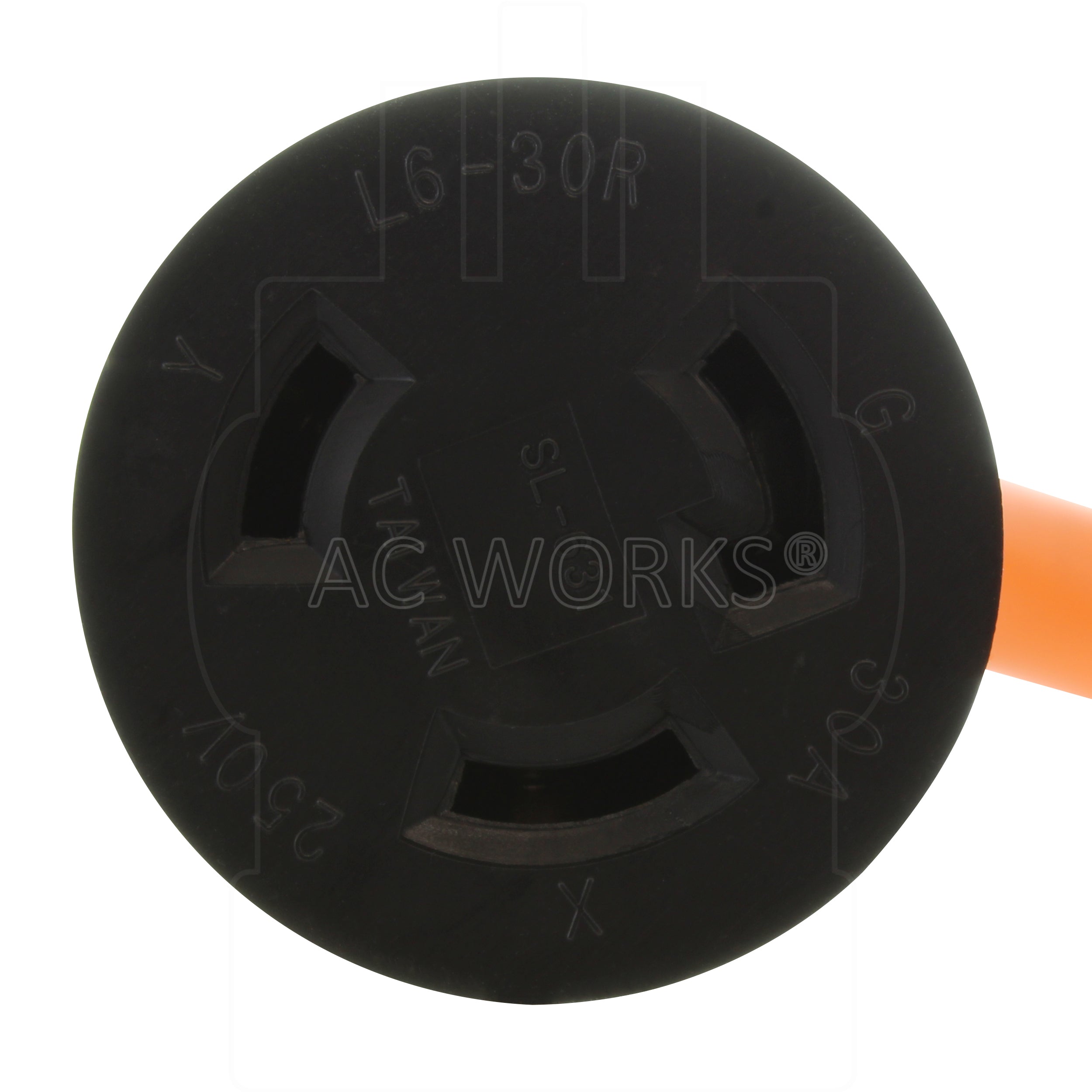 NEMA L6-30R, L630 female connector, 30 amp 250 volt locking female connector, industrial power connector