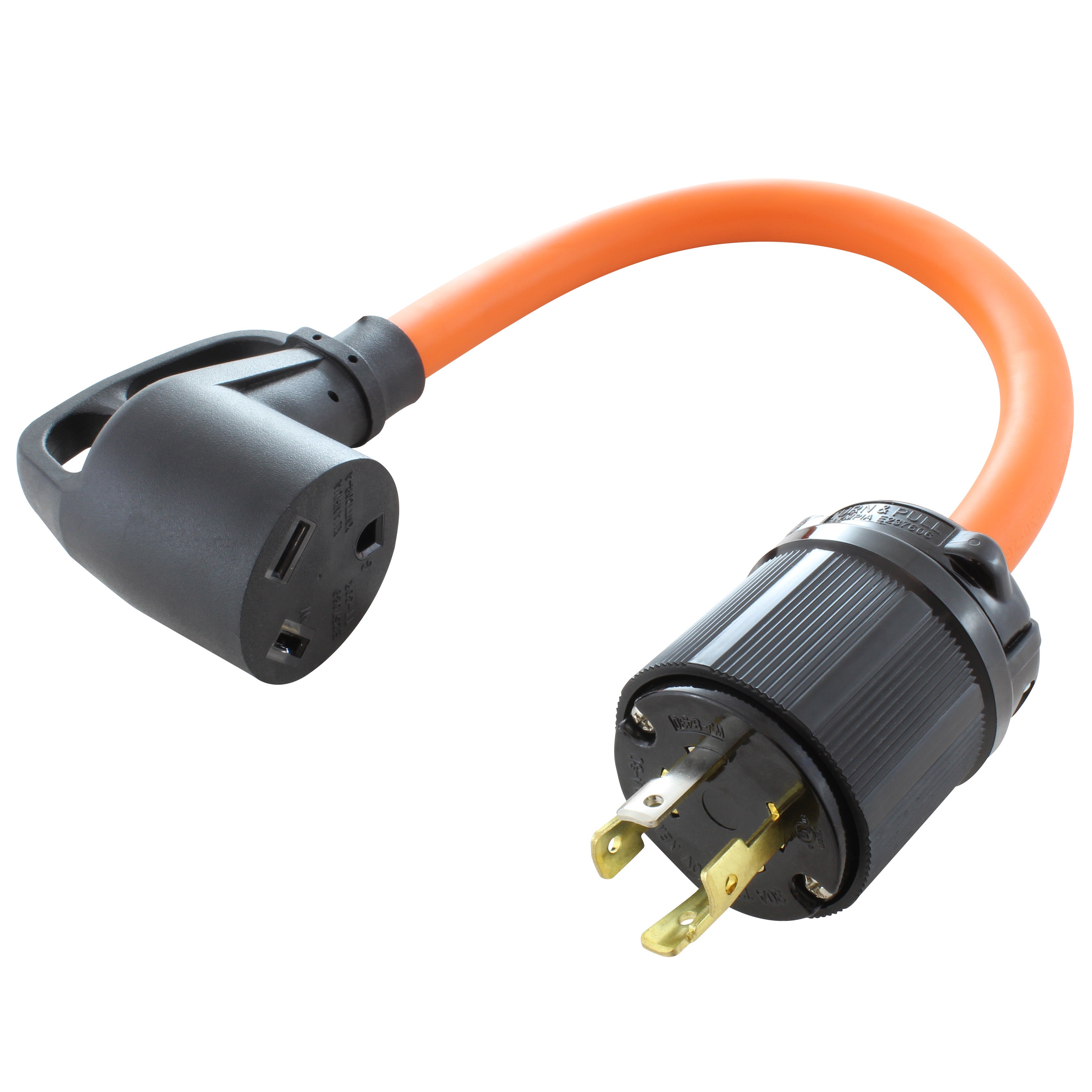 AC WORKS® 1.5FT L14-30P 30A 4-Prong Locking Plug to 30A RV