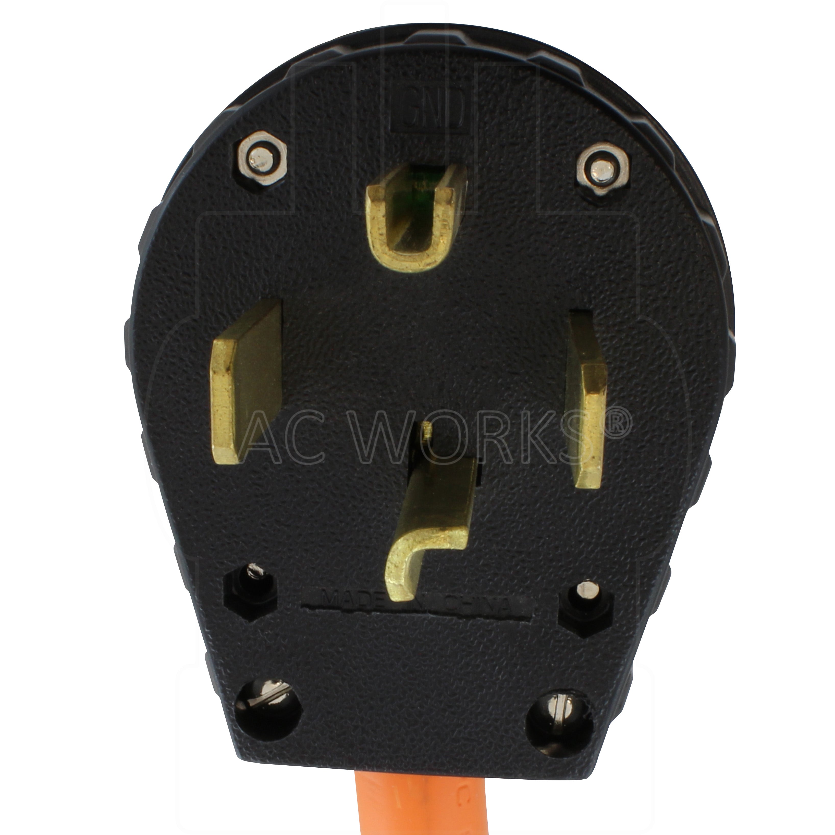 NEMA 14-30P, 4-Prong straight blade Dryer Male Plug