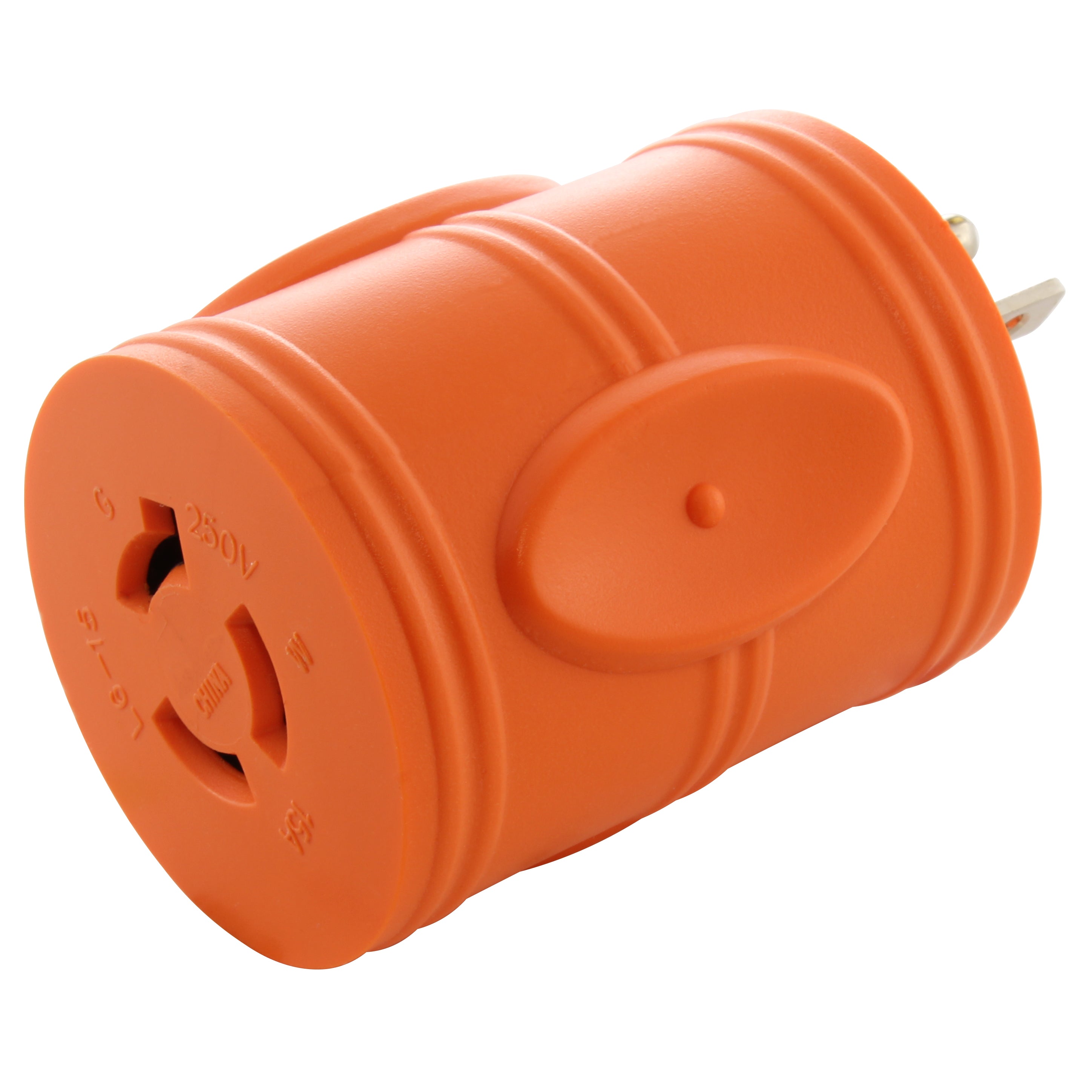AC WORKS® Straight Prong 15A 250 Volt Plug to L6-15R 3-Prong