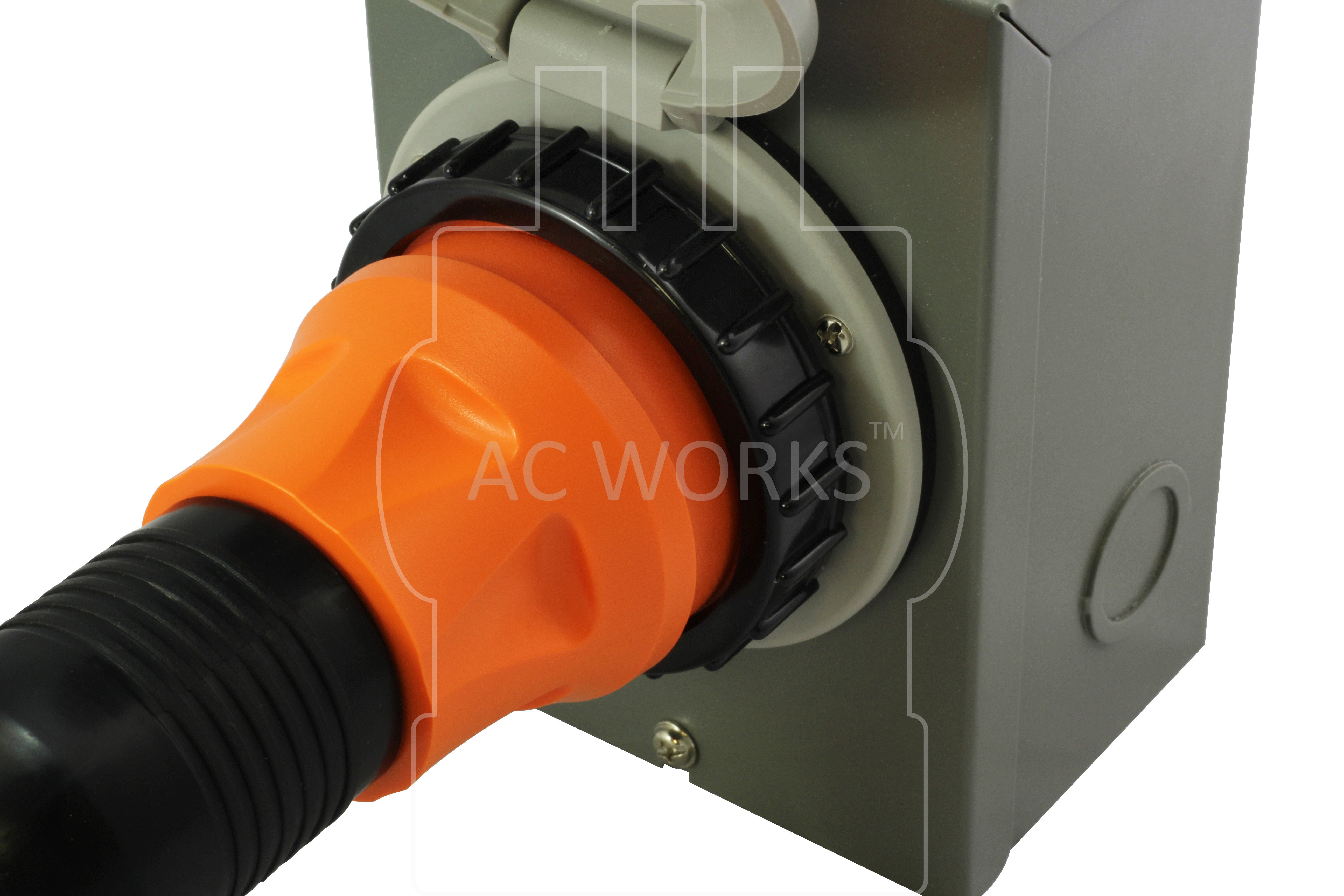 20 Amp Locking Generator Adapter to 50 Amp RV Marine Adapter