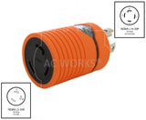 AC WORKS® [ADL1430L530] Adapter L14-30P 30A 125/250V 4-Prong Plug to L5-30R 3-Prong 30A 125V Adapter