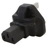 AC WORKS® [ADUKC13] Type G UK BS1363 Plug to IEC C13 Connector