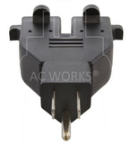 AC WORKS® [ADV104] 3-Prong Heavy-Duty V-DUO Household Outlet Adapter