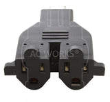 AC WORKS® [ADV104] 3-Prong Heavy-Duty V-DUO Household Outlet Adapter