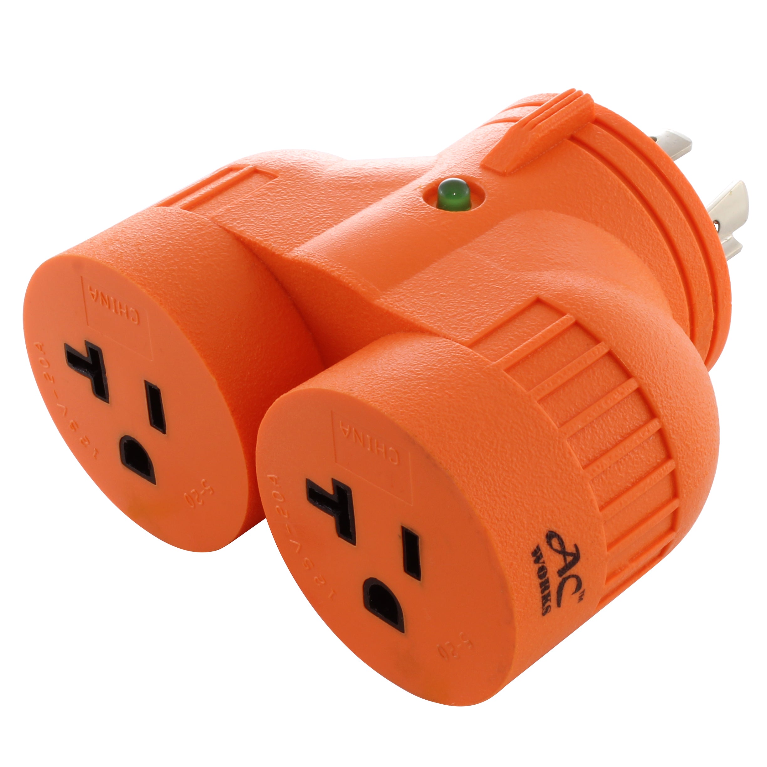 AC WORKS® Generator V-DUO Adapter NEMA L14-20P to (2) 5-15/20 – AC