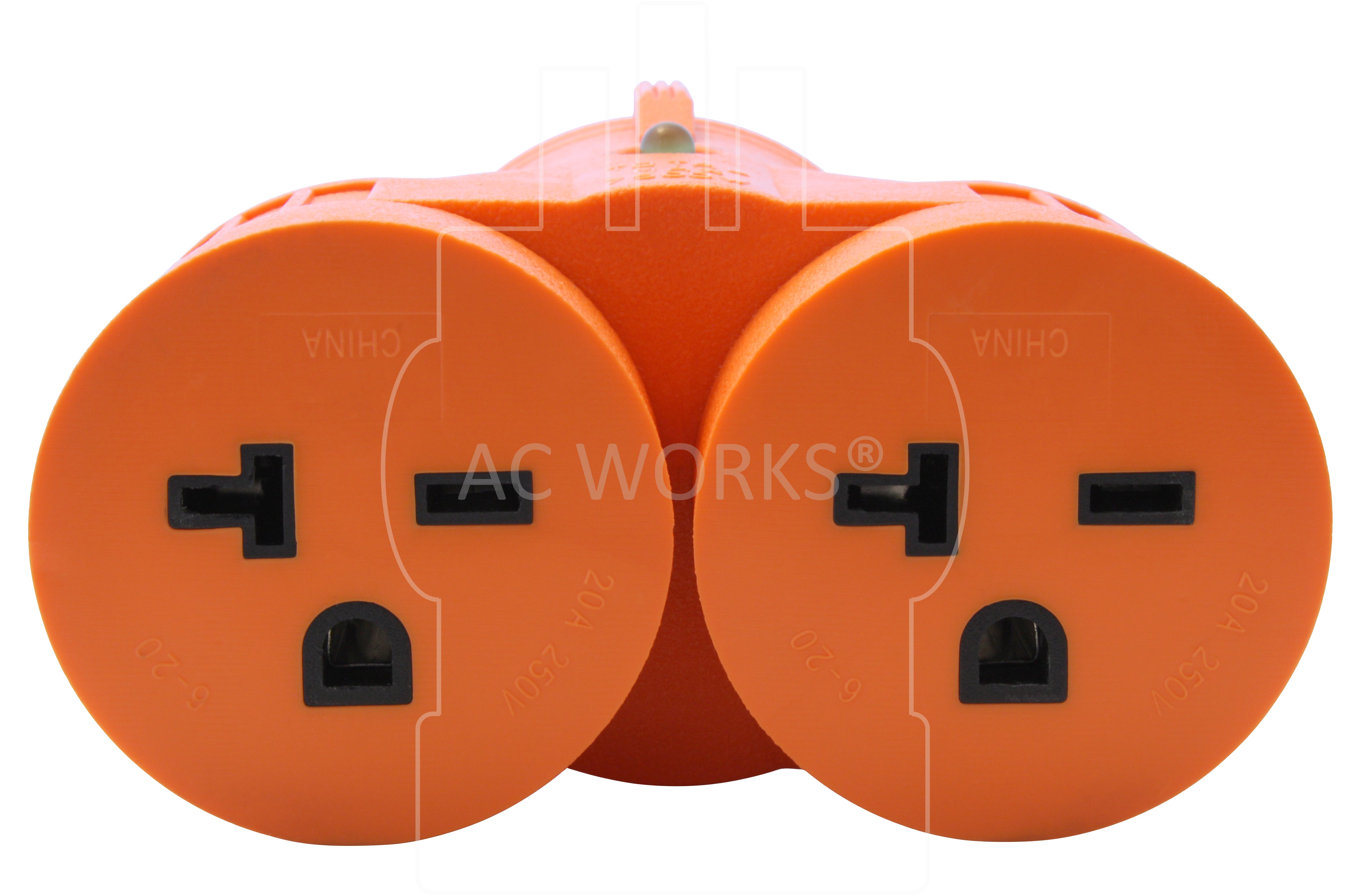 Two NEMA 6-20R 20 Amp 250 Volt Straight-blade Female Connectors.