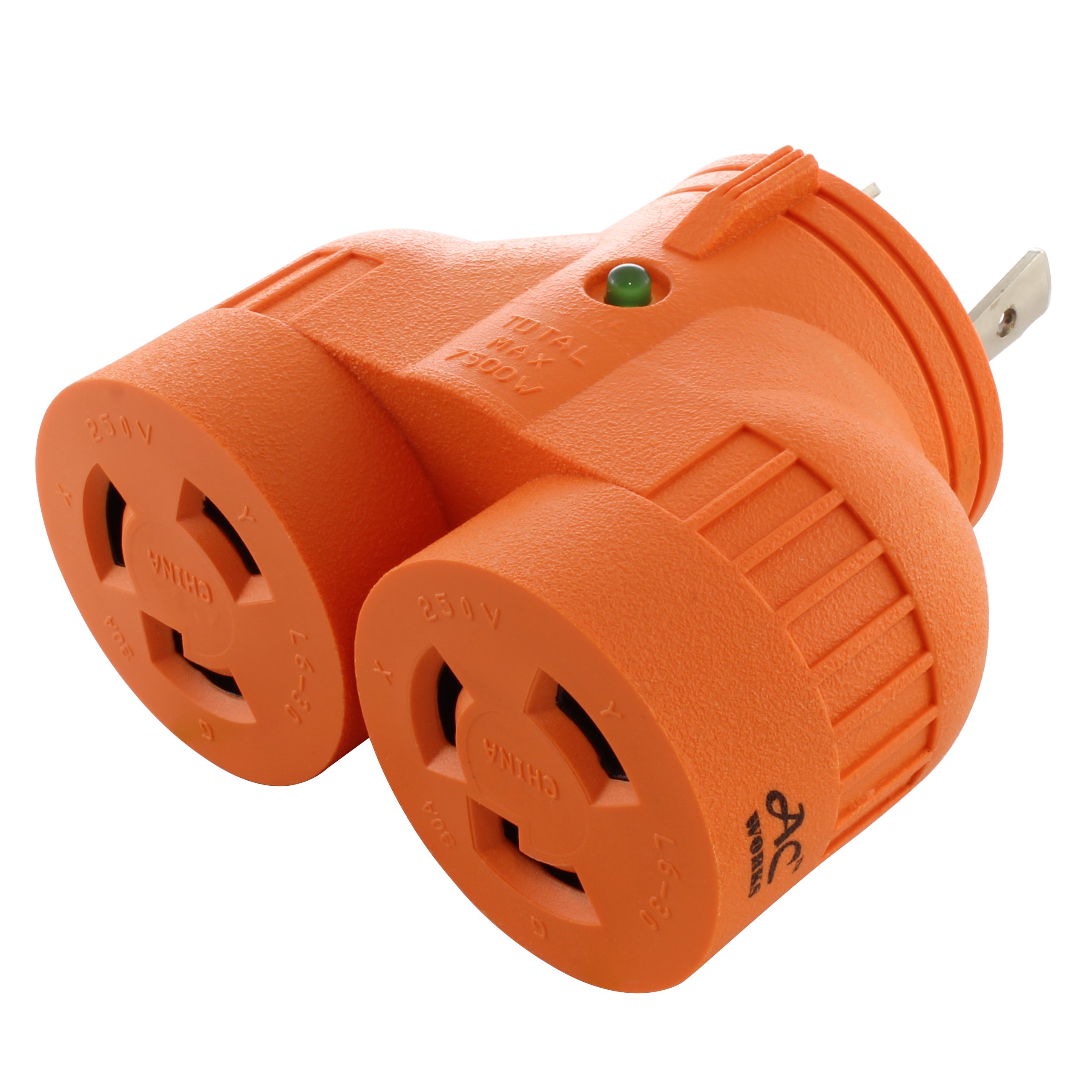 AC WORKS® V-DUO Generator Adapter NEMA L6-30P to Two L6-30R – AC