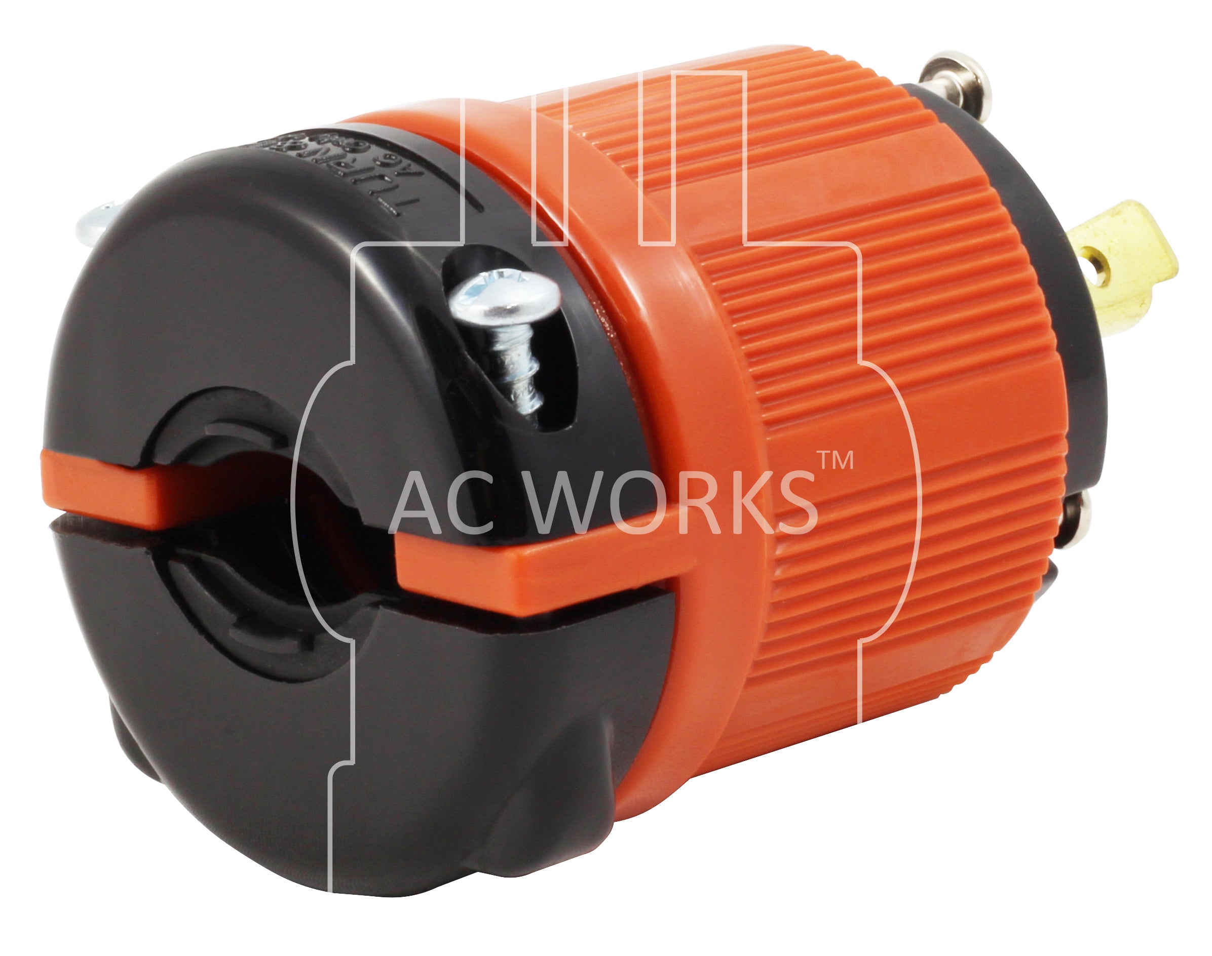 AC Works, generator plug assembly, 4 prong locking plug assembly, locking plug assembly, heavy duty plug assembly,