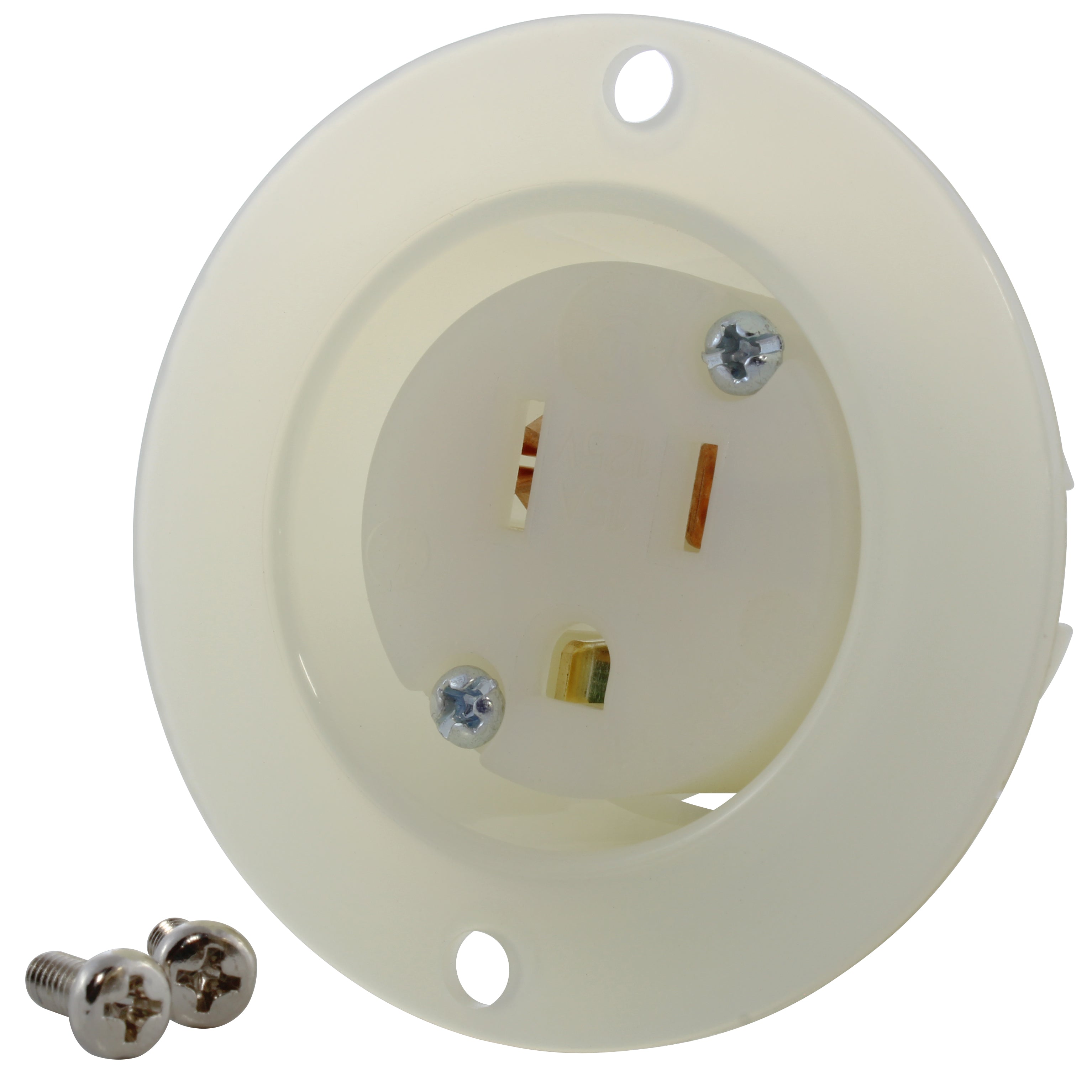 white/clear household outlet assembly
