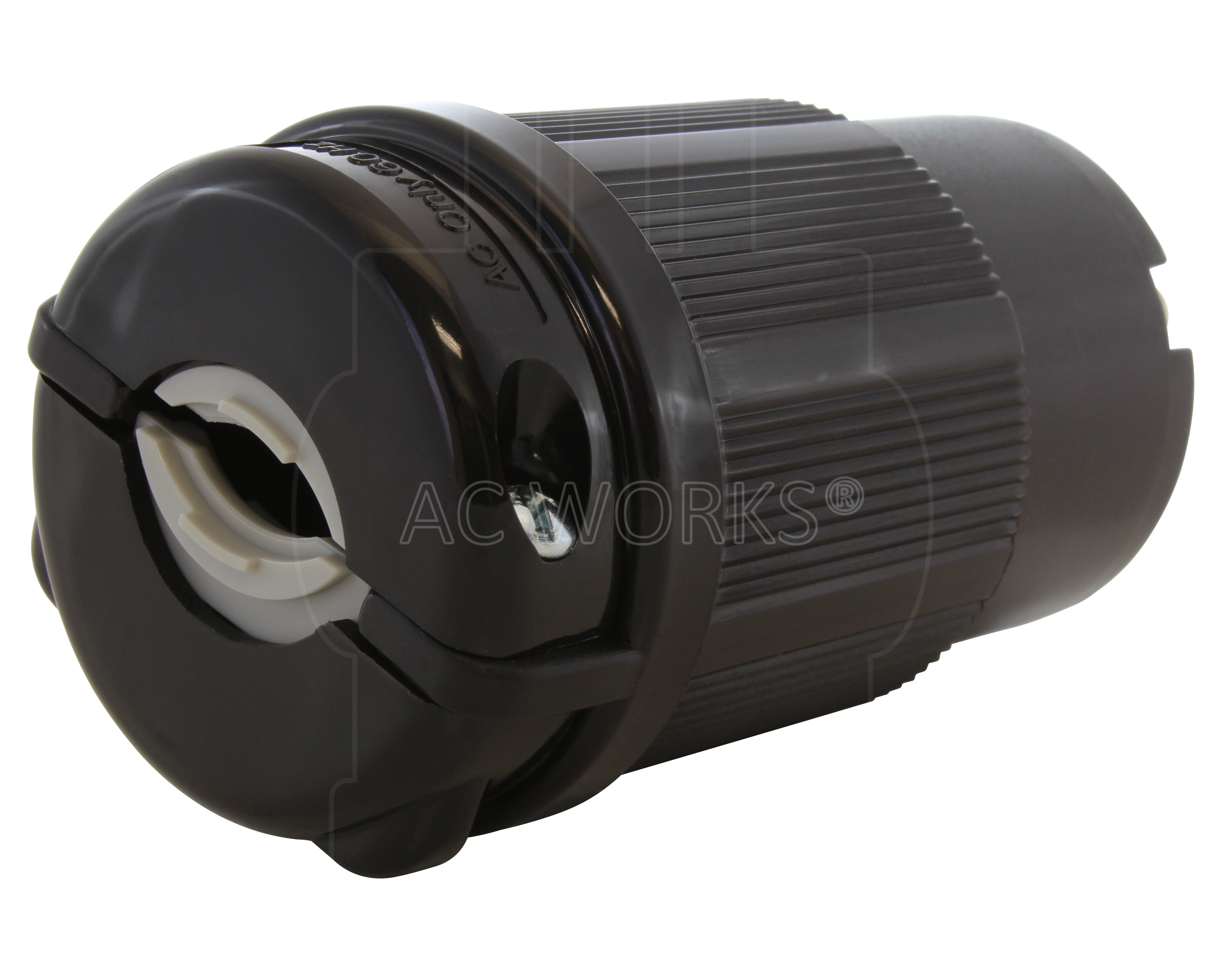 straight style RV connector with strain relief