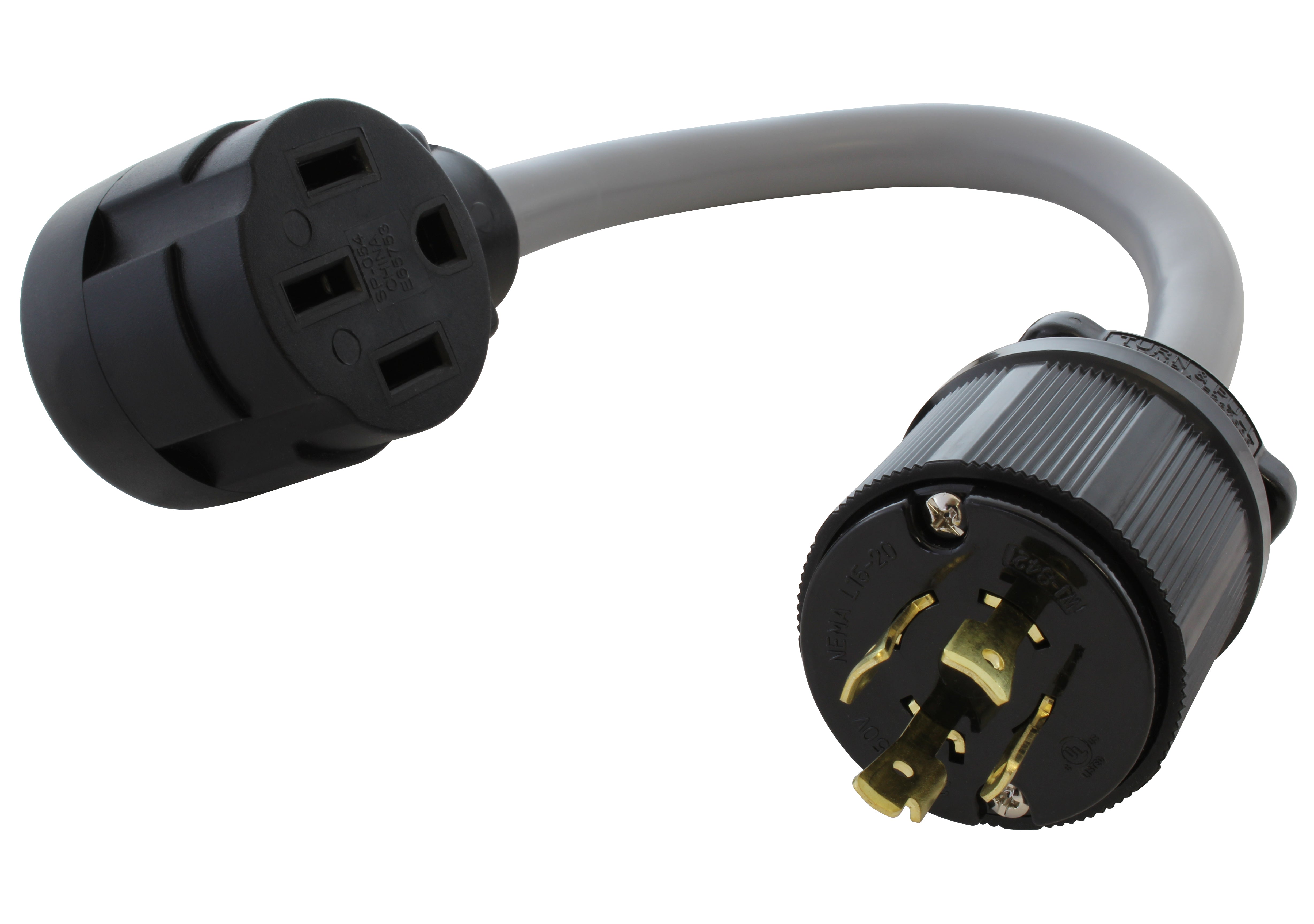 1.5FT EV Charging Adapter 3-Phase 20A 250V L15-20 to Tesla 14-50