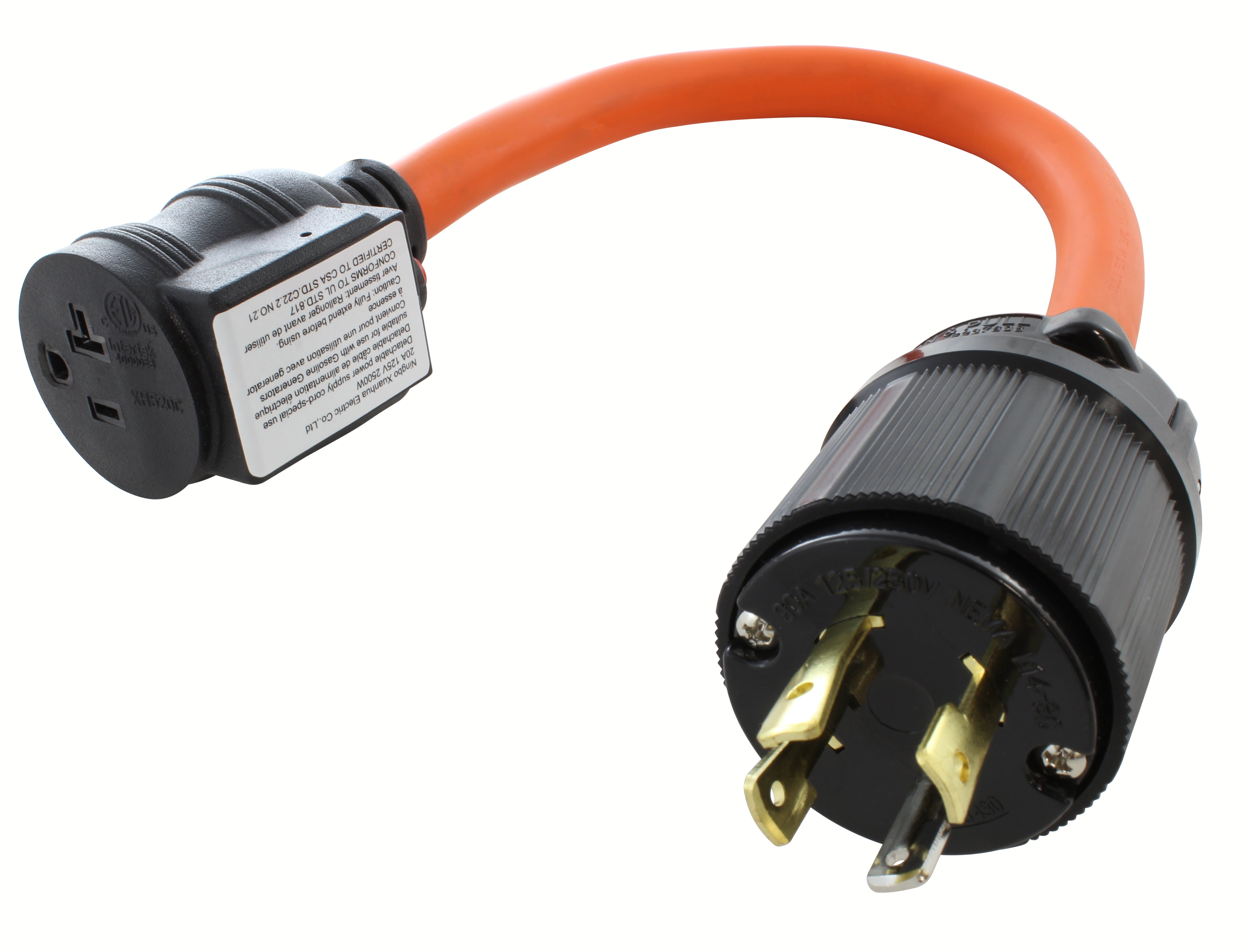 NEMA L14-20P To L14-30R Generator Adapter - 20Amp To 30Amp 4 Prong Plug For RV & Camping