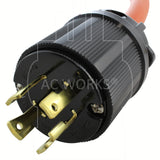 NEMA L15-30P, L1530 male plug, 4-prong 3-phase 30 amp 250 volt plug