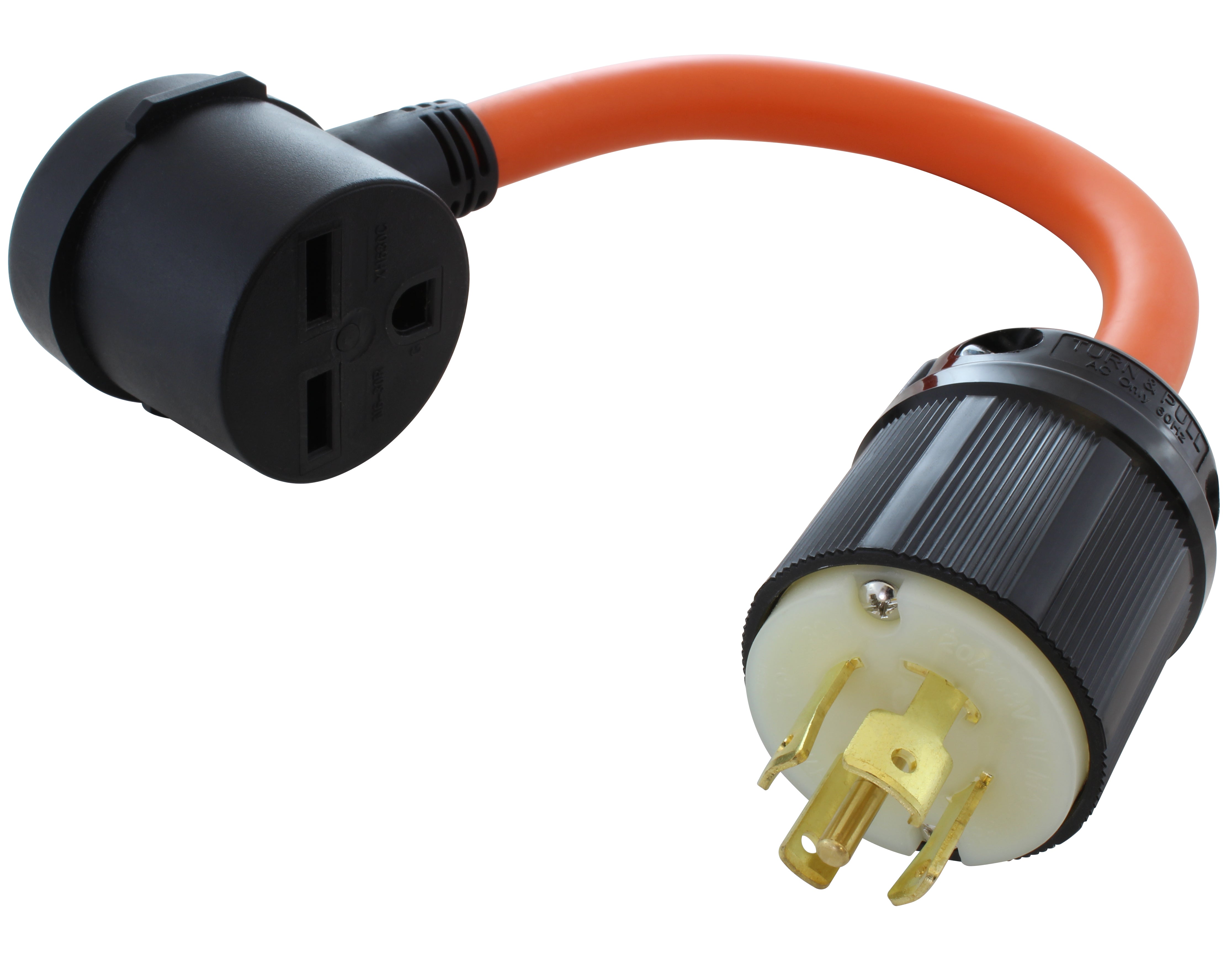 1.5FT L21-30P 30A 5-Prong Locking Plug to NEMA 6-30 30A HVAC