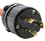NEMA L6-20P, L620 male plug, 3-prong 20 amp 250 volt locking male plug