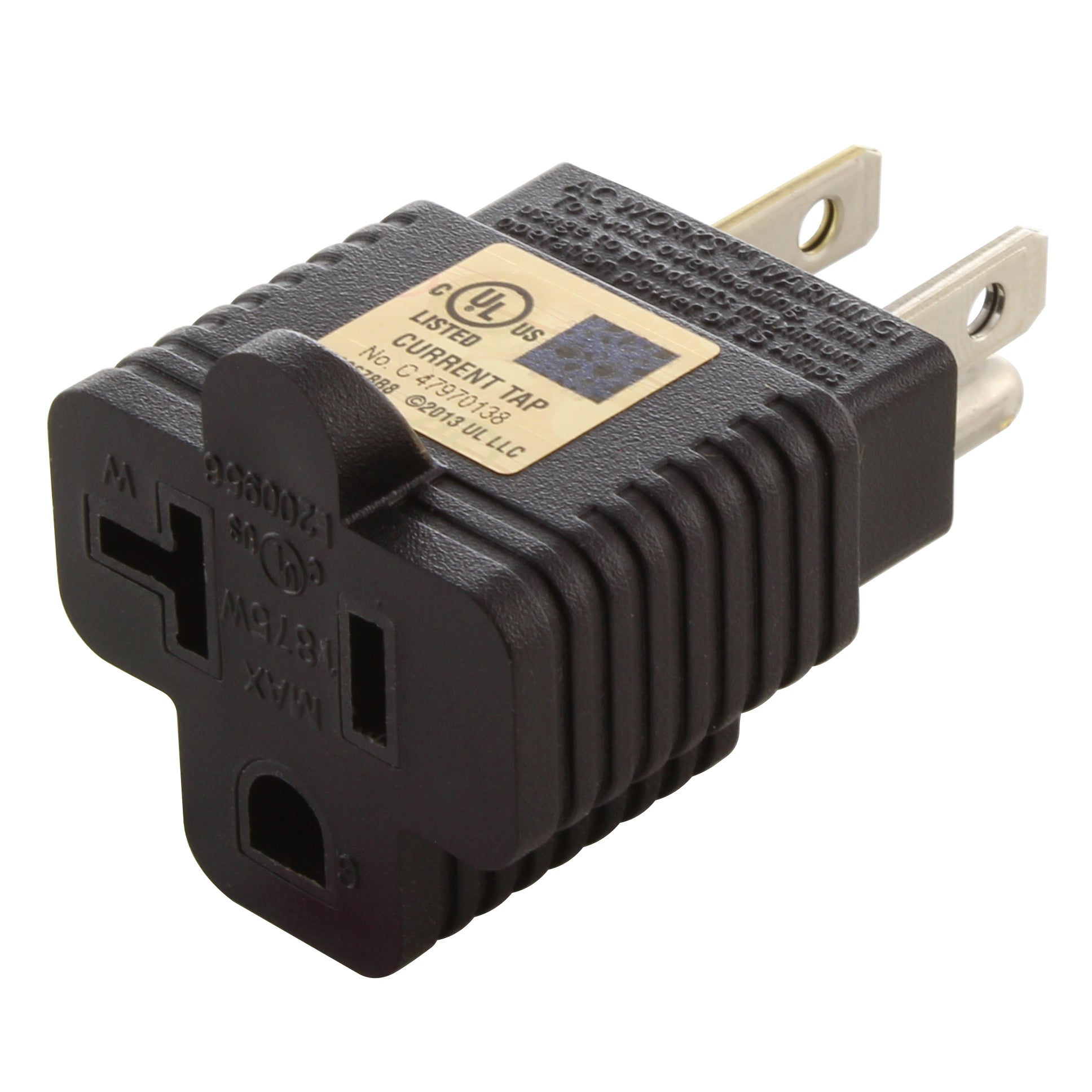 AC WORKS® 15A to 20A 125V T-Blade Compact Adapter UL and C-UL
