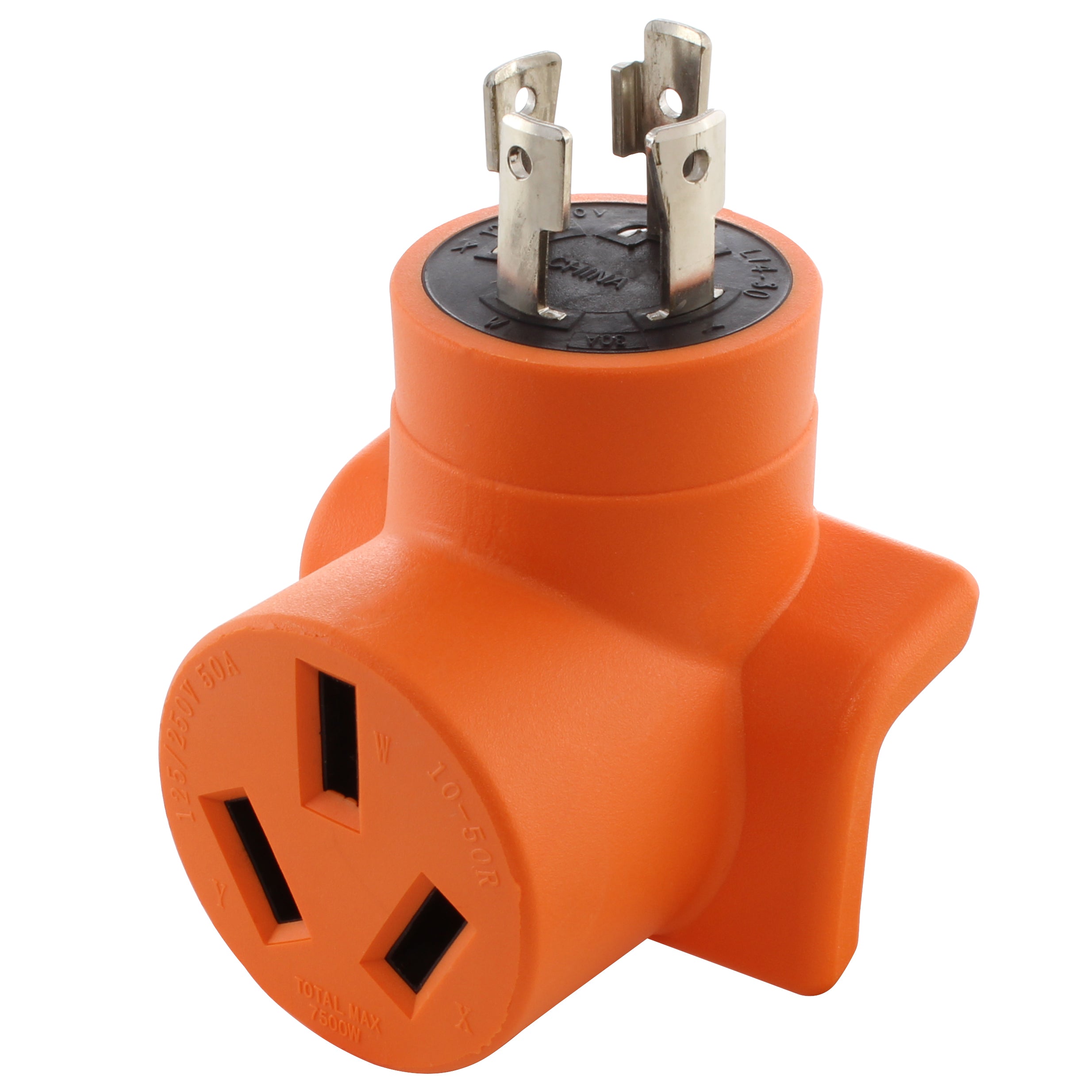 AC WORKS 30Amp 4-Prong L14-30P Generator Locking Plug to 10-50R