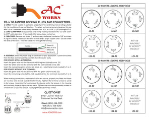 User Manual: 20 or 30 Ampere Locking Plugs and Connectors