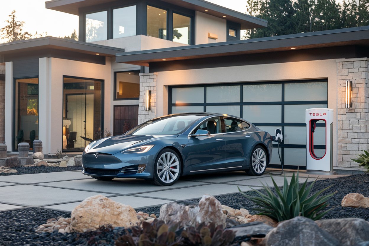 Tesla Charging Outside of Home