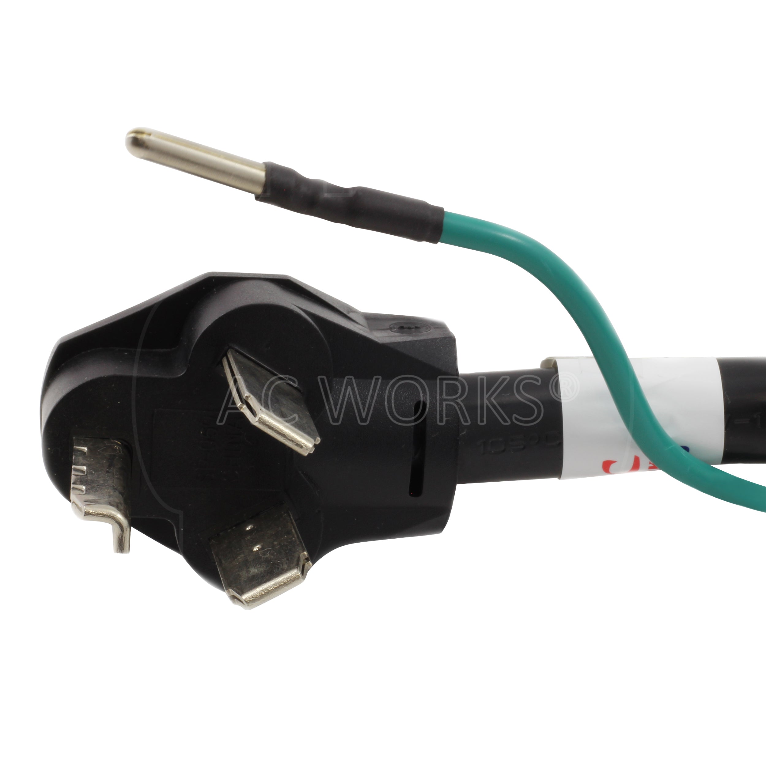 AC WORKS® [1030Y520-036] 30A 125/250V NEMA 10-30 3-Prong Dryer Plug to Two NEMA 5-20 Household Connections