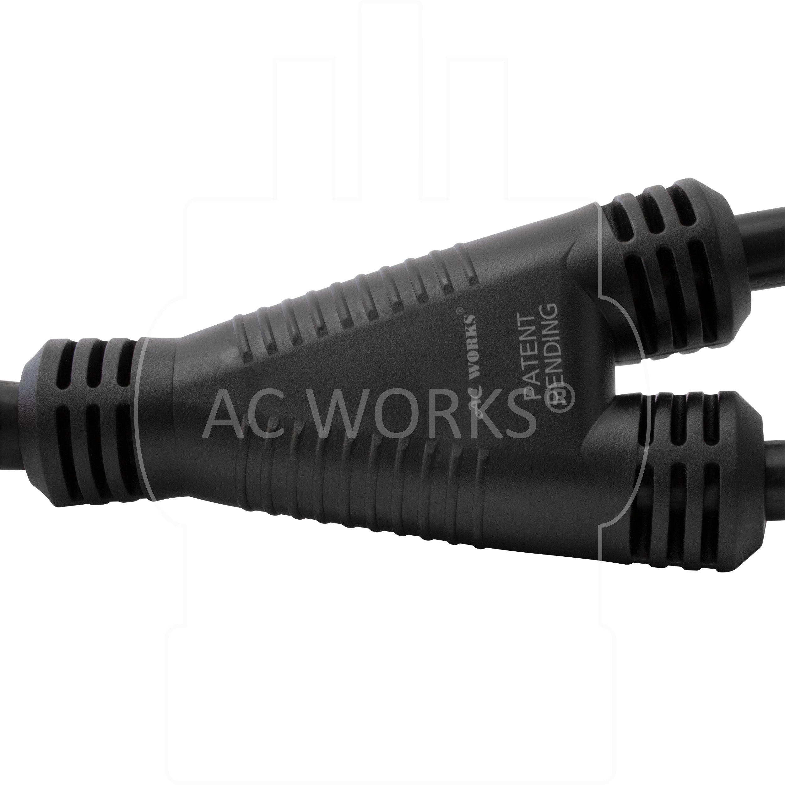 AC WORKS® [1030Y520-036] 30A 125/250V NEMA 10-30 3-Prong Dryer Plug to Two NEMA 5-20 Household Connections