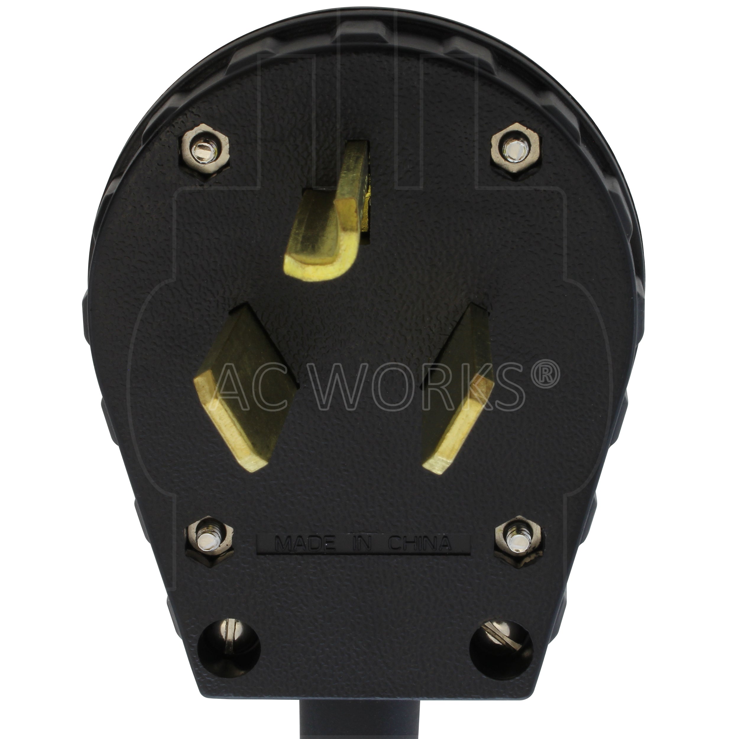 AC WORKS® [1030YCB520] 30A 125/250V NEMA 10-30 3-Prong Dryer Plug to Two NEMA 5-20 Household Connections with 20A Breakers