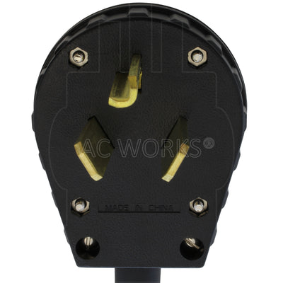 AC WORKS® [1030YCB520] 30A 125/250V NEMA 10-30 3-Prong Dryer Plug to Two NEMA 5-20 Household Connections with 20A Breakers