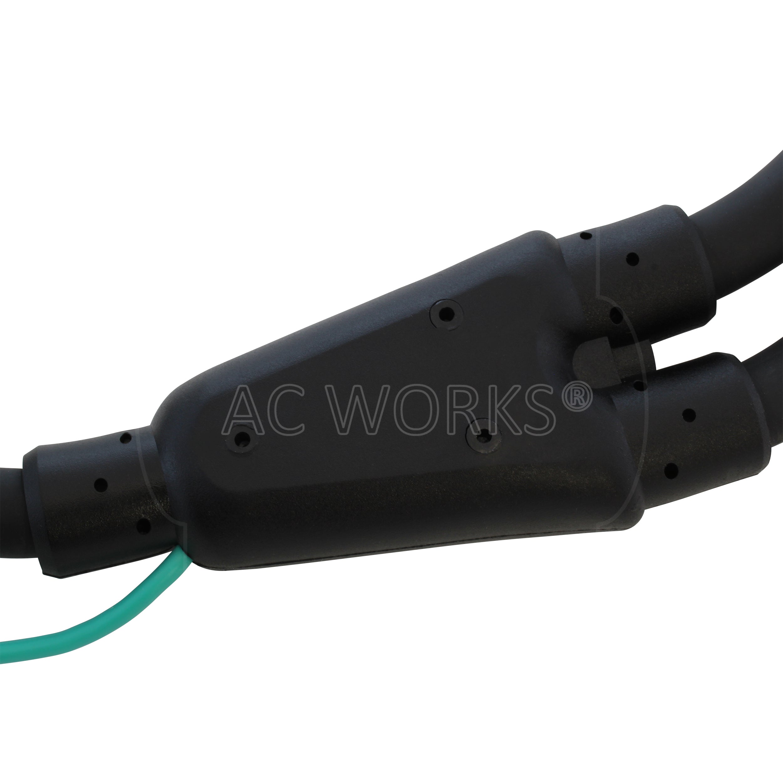 AC WORKS® [1030YCB520] 30A 125/250V NEMA 10-30 3-Prong Dryer Plug to Two NEMA 5-20 Household Connections with 20A Breakers