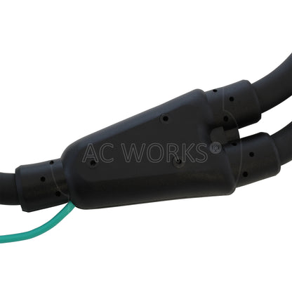 AC WORKS® [1050YCB520] 50A 125/250V NEMA 10-50 3-Prong Range/Welder/Dryer Plug to Two NEMA 5-20 Household Connections With 20A Breakers