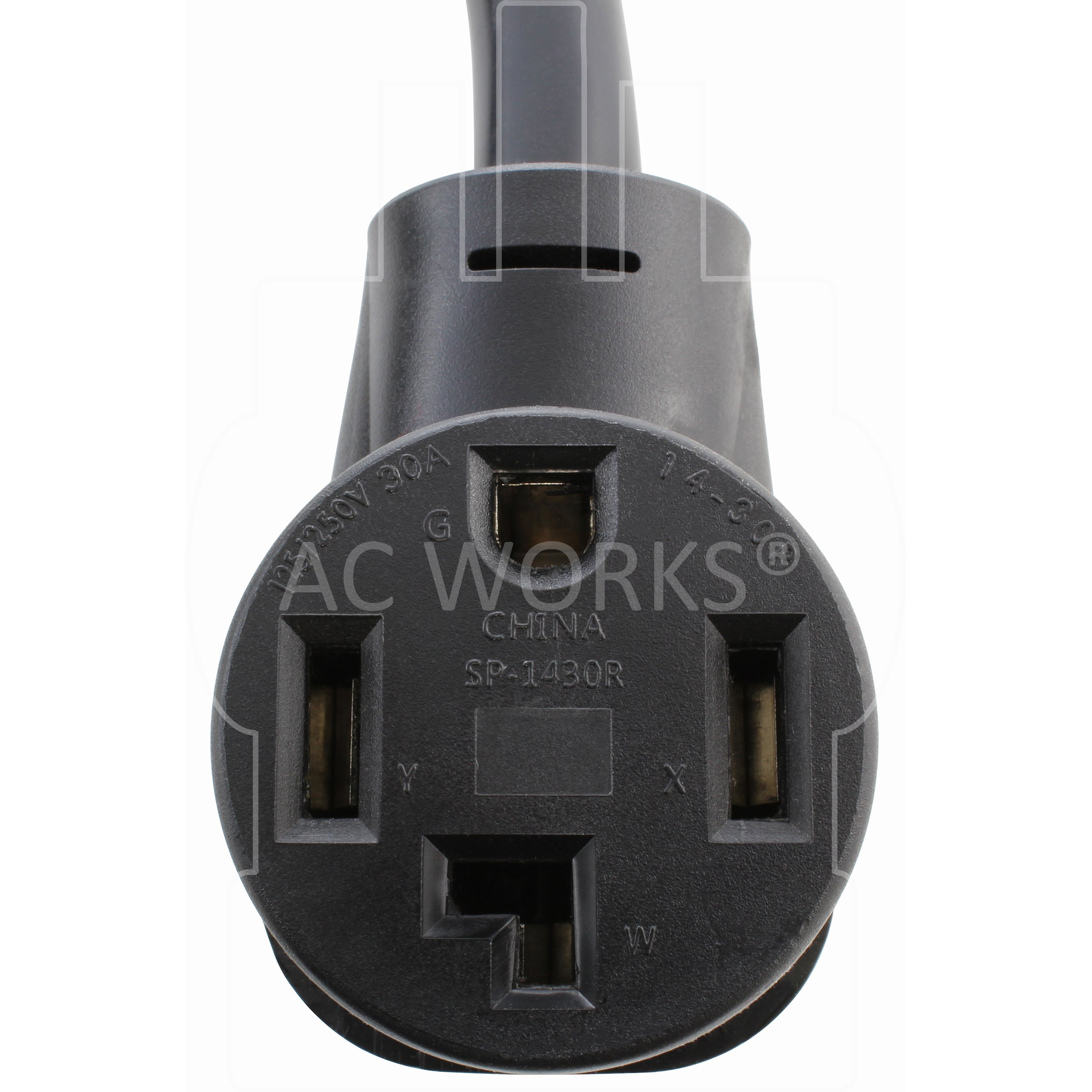 AC WORKS® [1430PR] 30A 125/250 Volt NEMA 14-30 4-Prong Dryer Heavy-Duty STW 10/4 Extension Cord