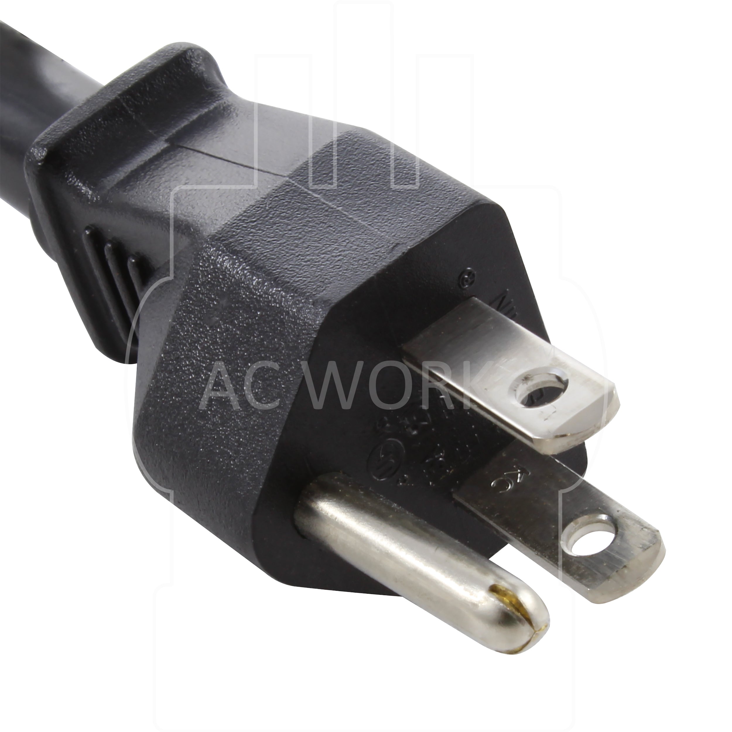 AC WORKS® [S515520-012]1Ft 15A to 20A Plug Adapter Cord NEMA 5-15P to 5-15/20R (20A T-Blade)