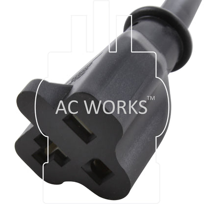 AC WORKS® [S515520-012]1Ft 15A to 20A Plug Adapter Cord NEMA 5-15P to 5-15/20R (20A T-Blade)