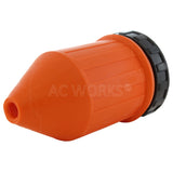 orange rubber boot for weather protection