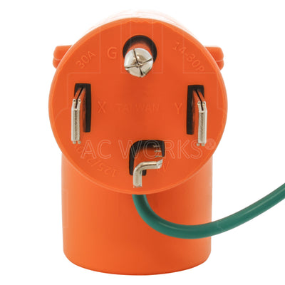 AC WORKS® [AD14301030] 4-Prong NEW Dryer Plug to 3-Prong OLD Dryer Socket Adapter