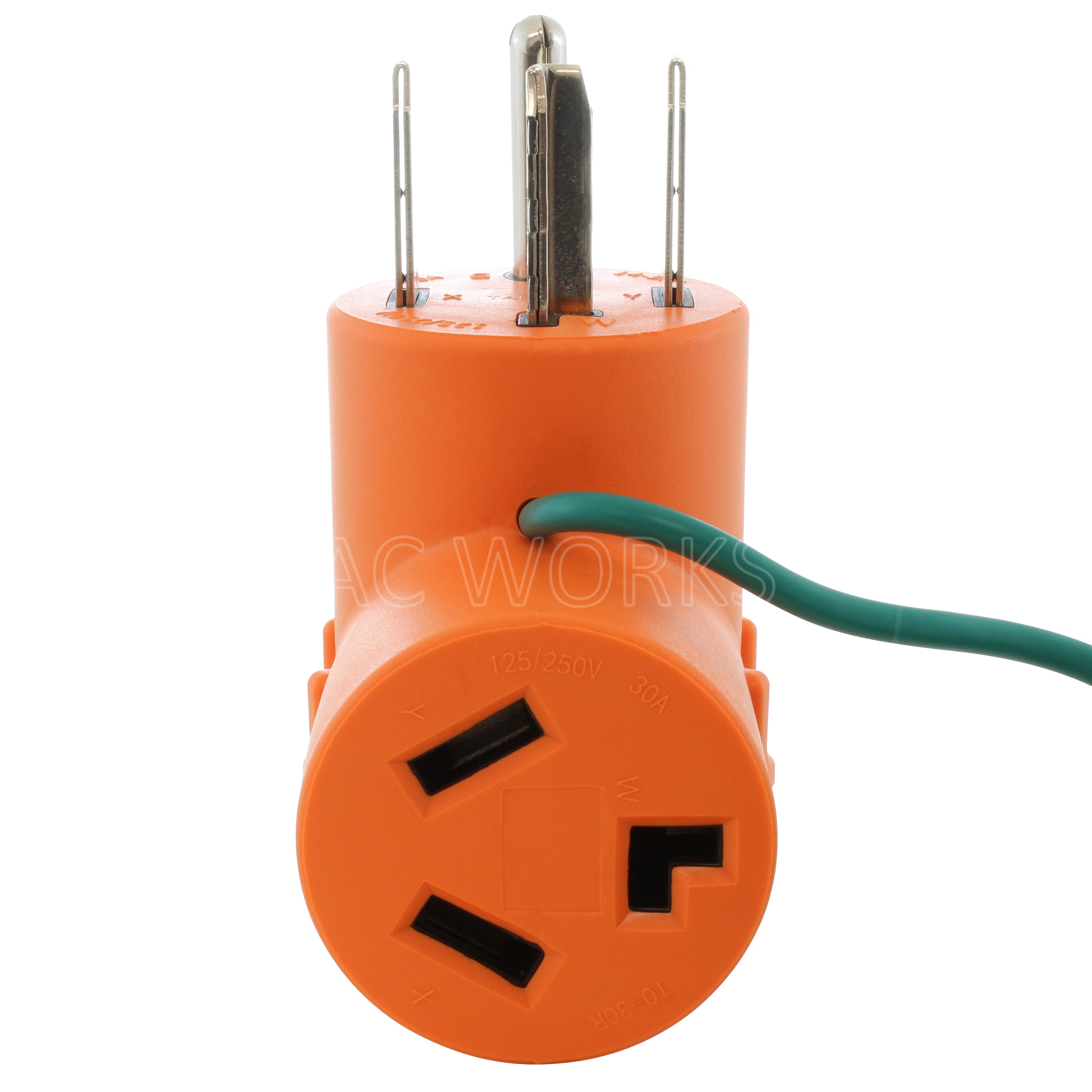 AC WORKS® [AD14301030] 4-Prong NEW Dryer Plug to 3-Prong OLD Dryer Socket Adapter