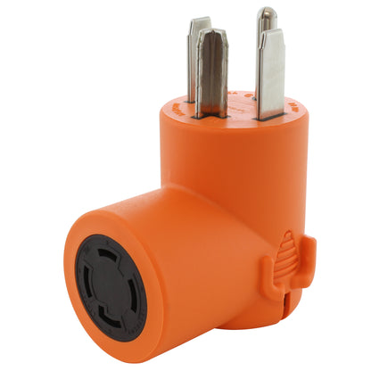 AC WORKS® [AD1430L1430] 4-Prong Dryer Plug to 4-Prong Locking 30 Amp 125/250 L14-30R Adapter