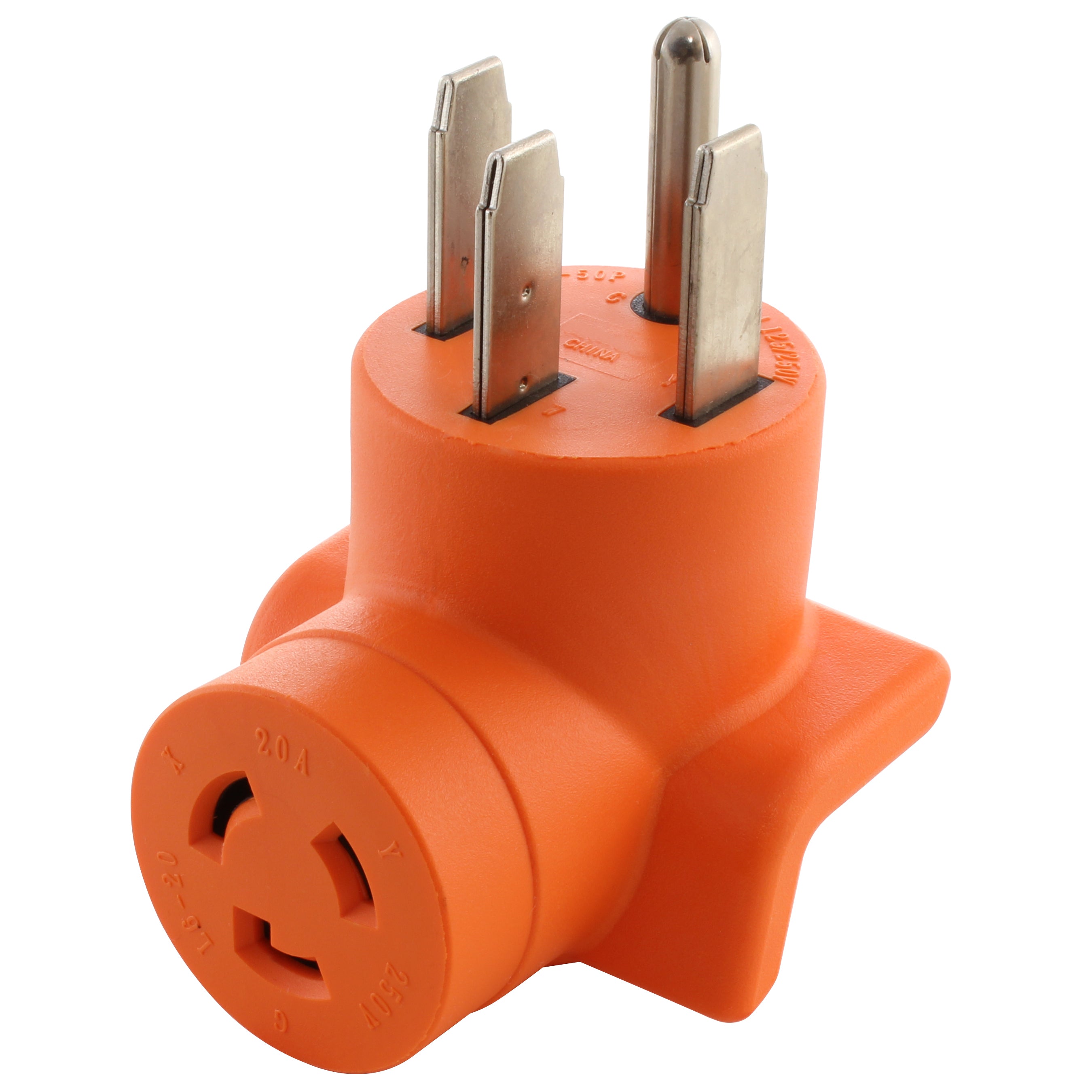 AC WORKS® NEMA 14-50P 50A 125/250V to L6-20R 250V 20A 3-Prong