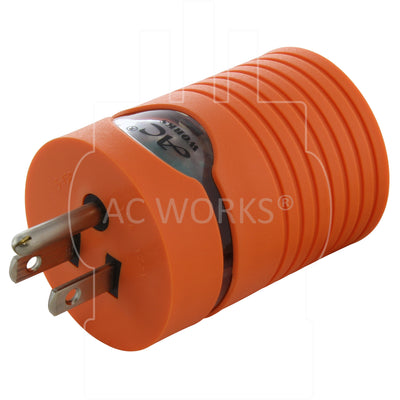 AC WORKS® [AD515L530] RV/Marine Adapter Household 15A Plug to Locking L5-30R 30A 125V Connector with cCSAus approval