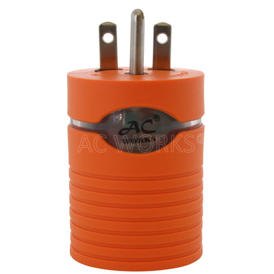 AC WORKS® [AD615L615] Adapter NEMA 6-15P 15A 250V Male Plug to Locking Female L6-15R 15A Connector
