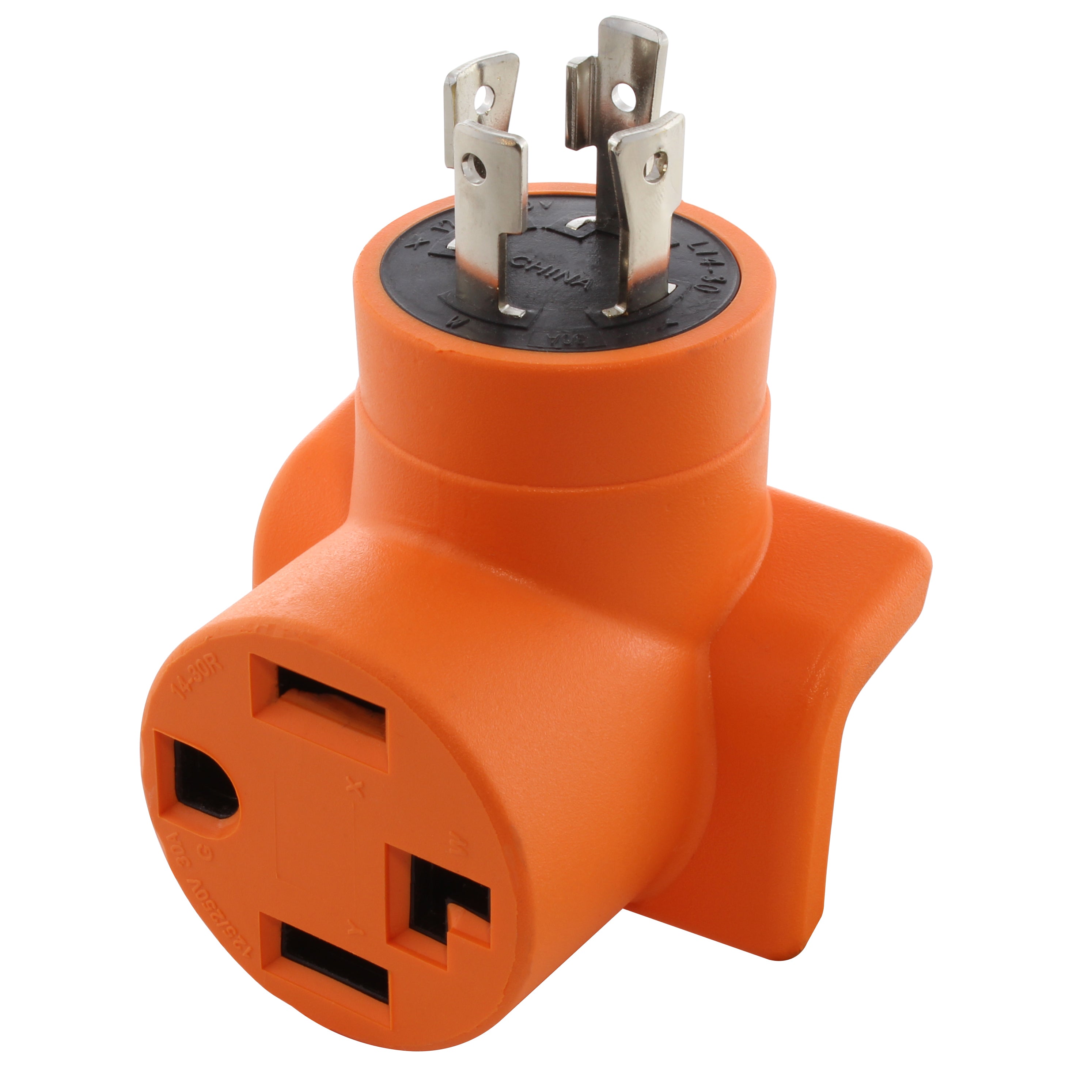 AC WORKS® [ADL14301430] L14-30P 4-Prong 30A Generator Locking Plug - 4-Prong 30A 14-30R Dryer Outlet