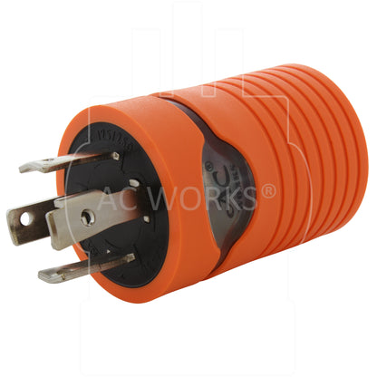 AC WORKS® [ADL1430520] L14-30P 30A 125/250V 4-Prong Plug - 5-15/20R Household 15/20A Connector