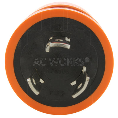 AC WORKS® [ADL520520] Adapter 20A 125V L5-20P Male Plug To 5-15/20R 15/20A T-blade Female Connector with cCSAus Approval