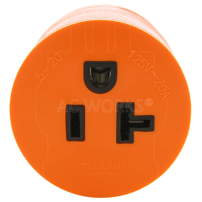 AC WORKS® [ADL520520] Adapter 20A 125V L5-20P Male Plug To 5-15/20R 15/20A T-blade Female Connector with cCSAus Approval
